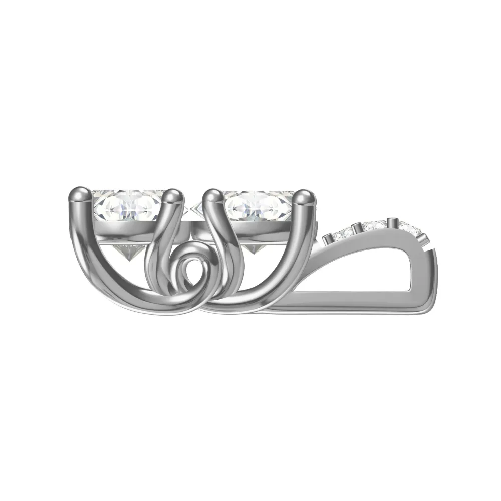 Dual beauty of oval & round silver pendant