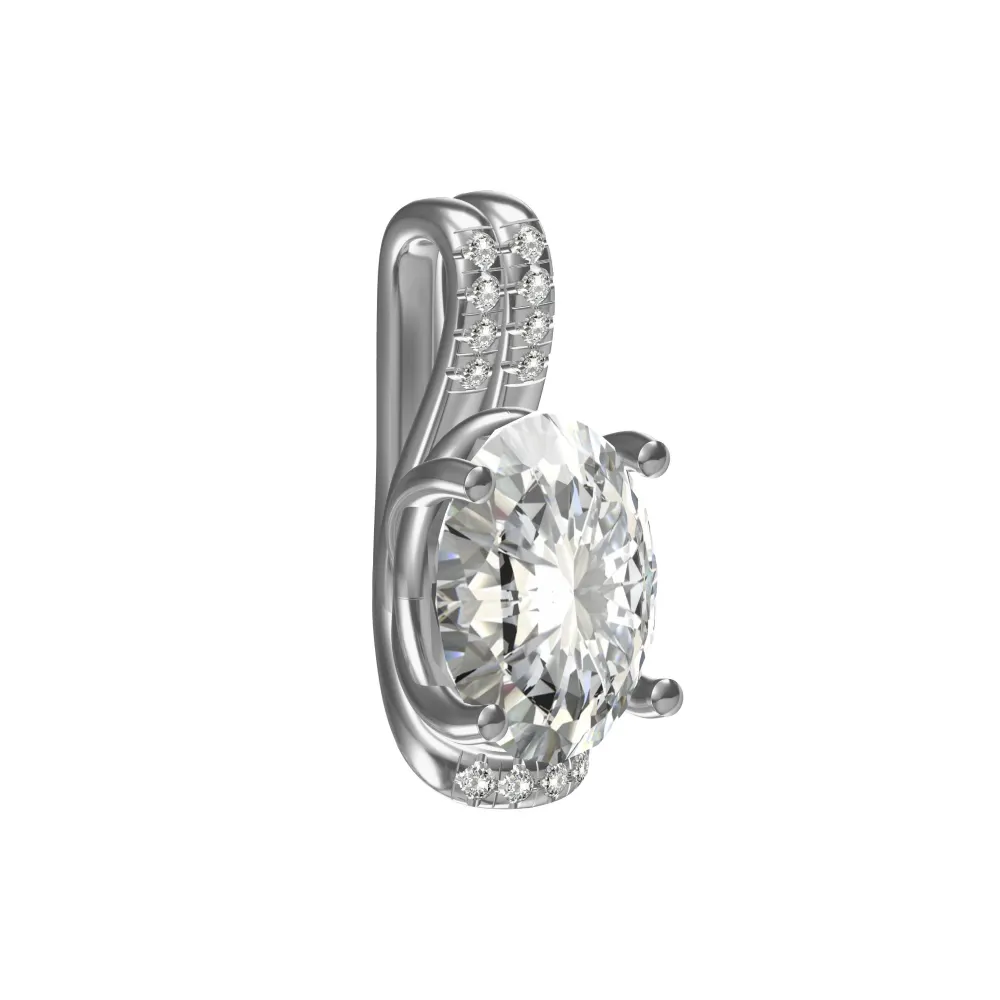 Oval shape silver pendant