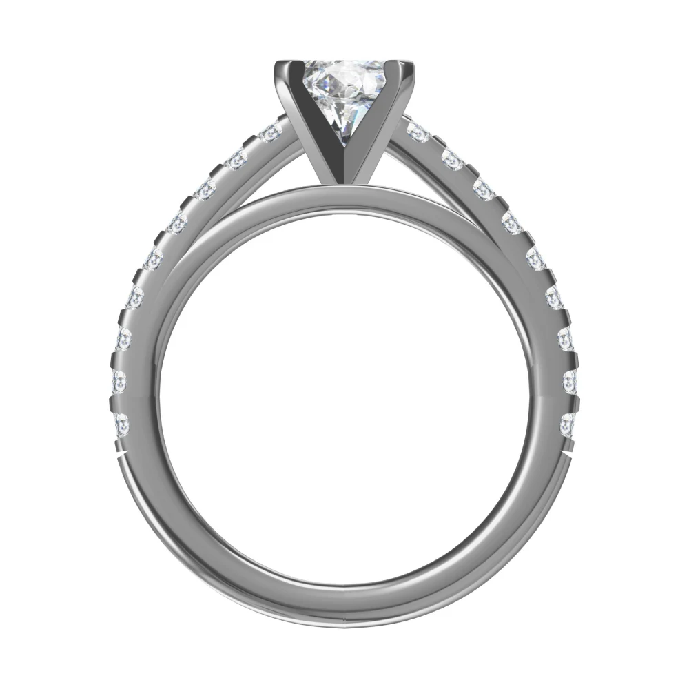 Solitaire silver ring-sign of love