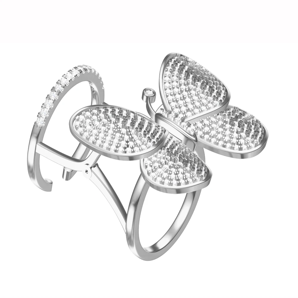 Silver butterfly ring