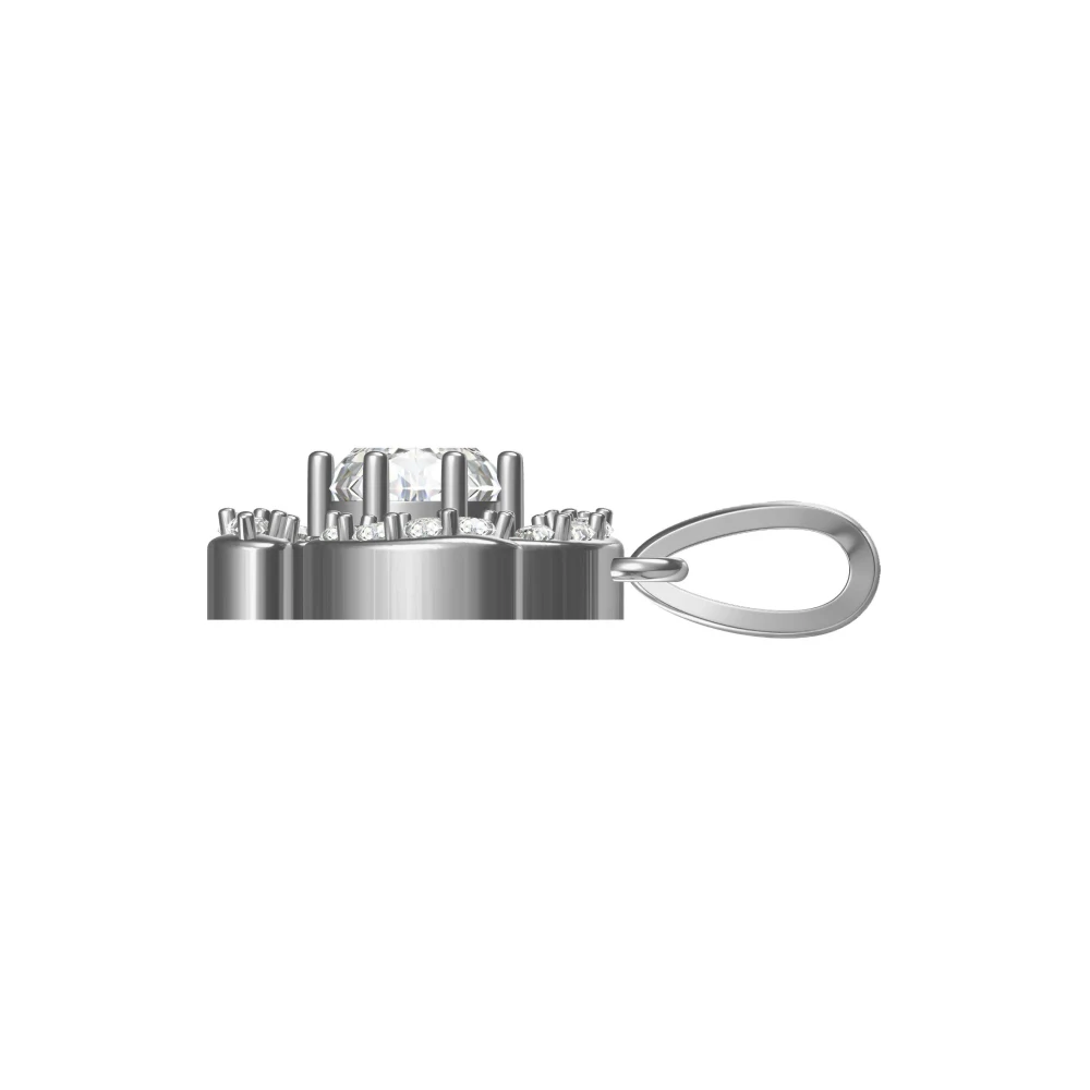 A minimal design silver pendant