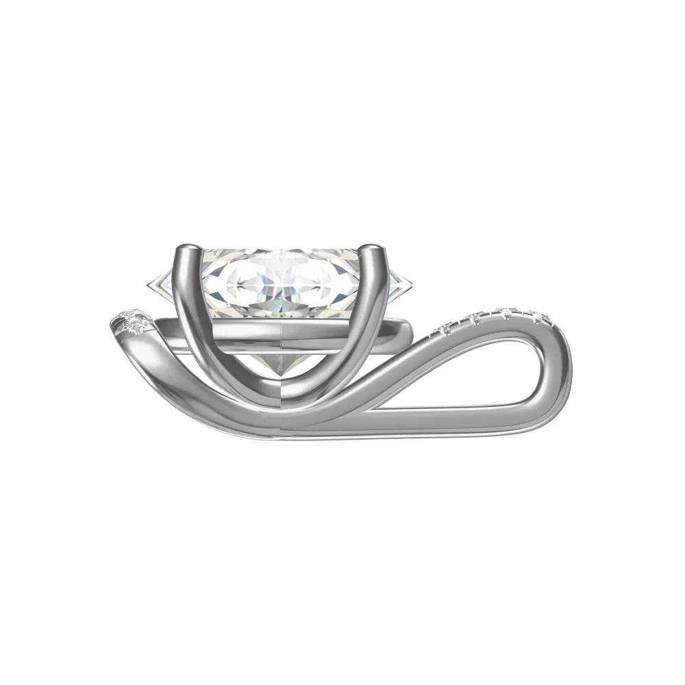 Oval shape silver pendant