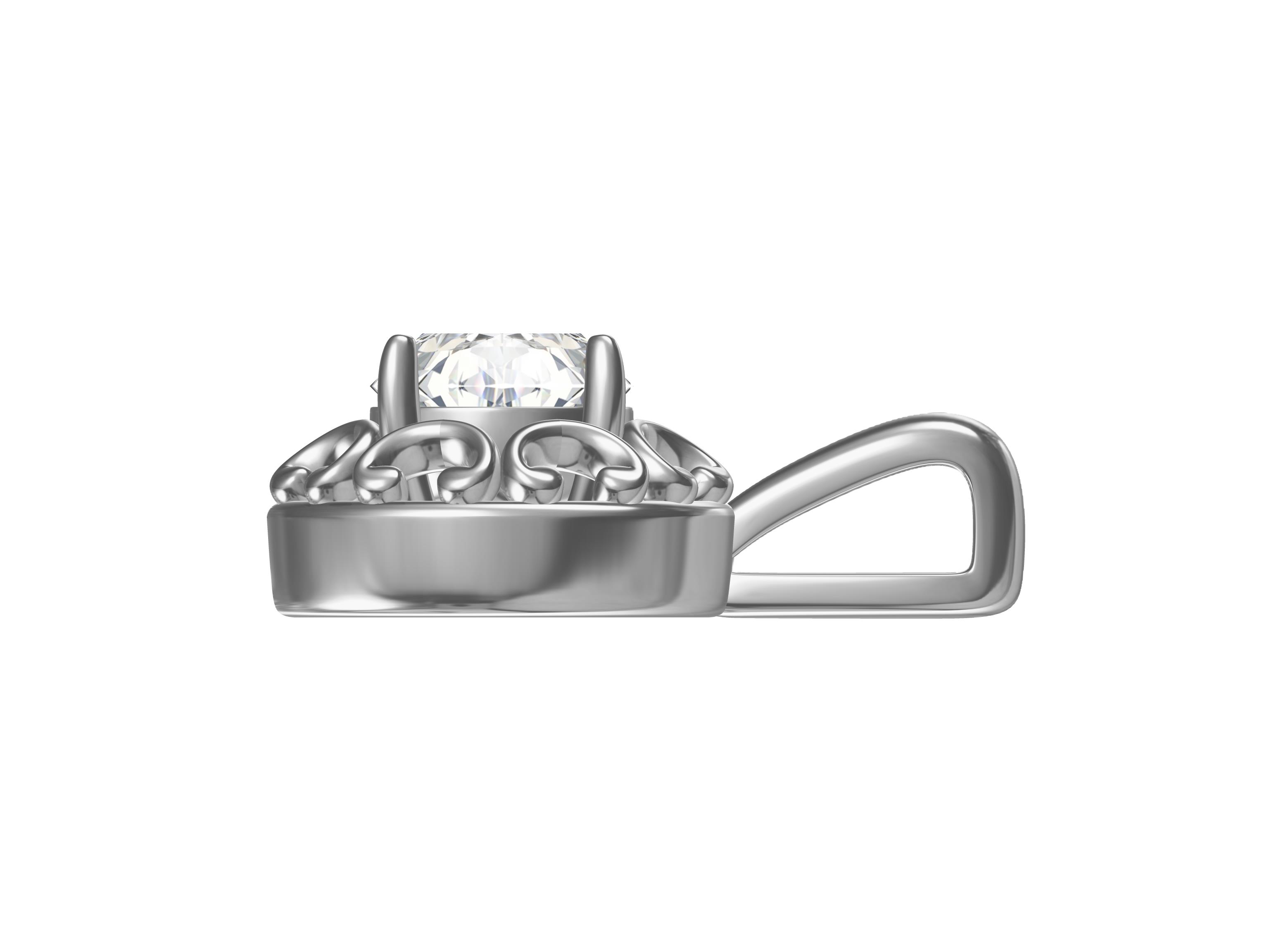 Solitaire with minimal design silver pendant