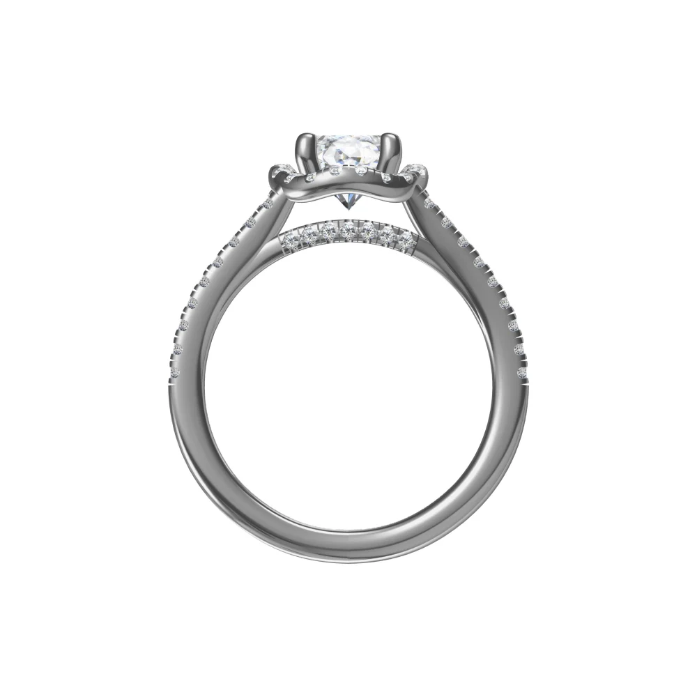 Silver double string roundel ring