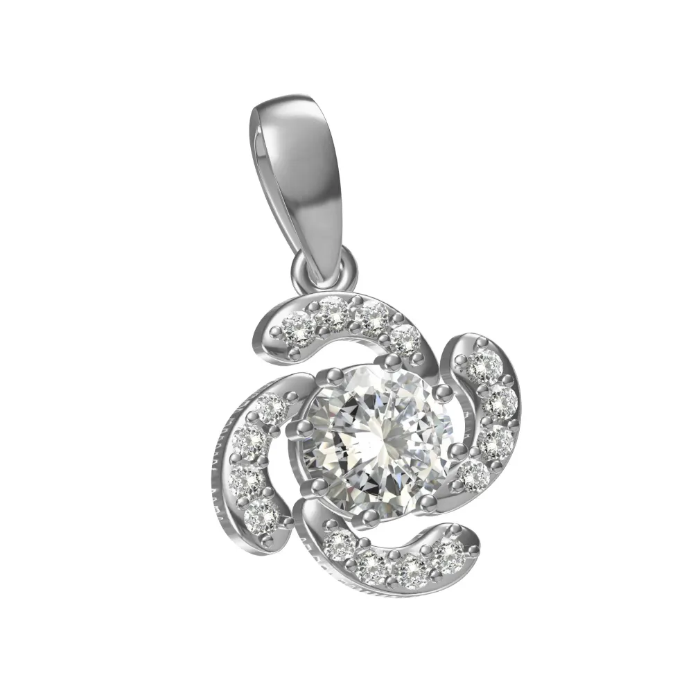 A minimal design silver pendant