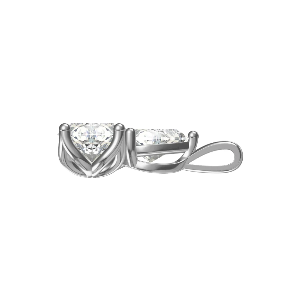 Dual beauty of pear & round silver pendant