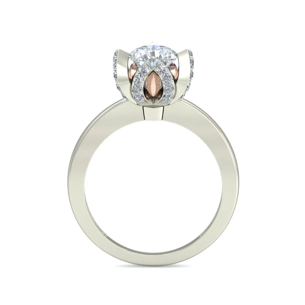 Silver diamond ring