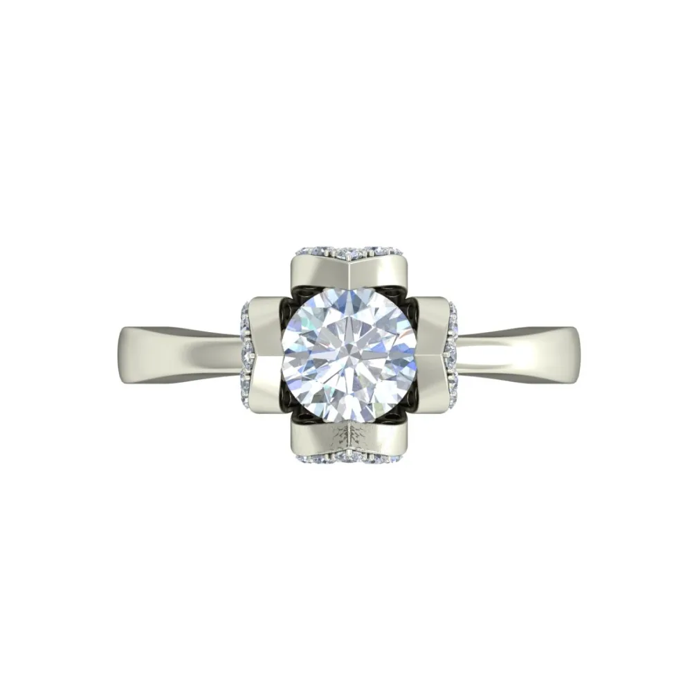 Silver diamond ring