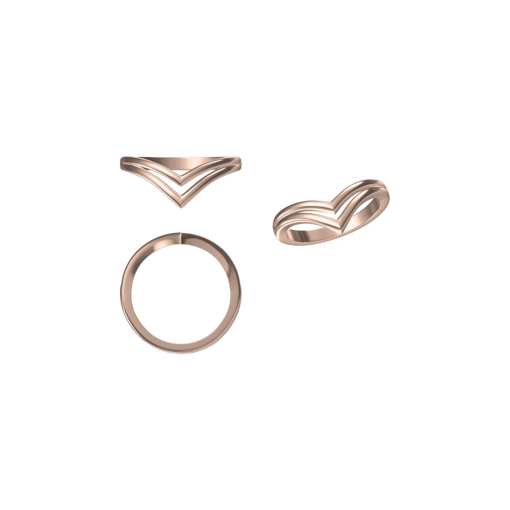 22kt gold fishbone ring
