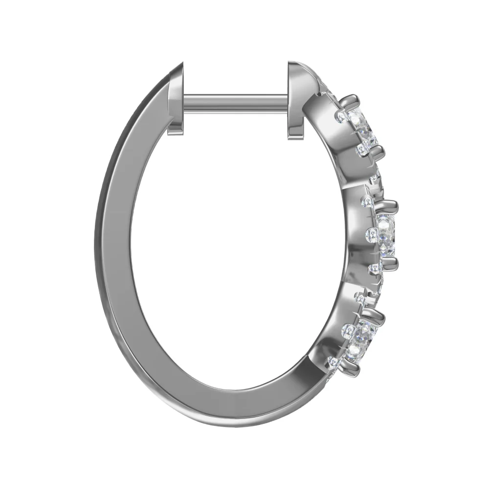Beautiful flower silver hoop earrings
