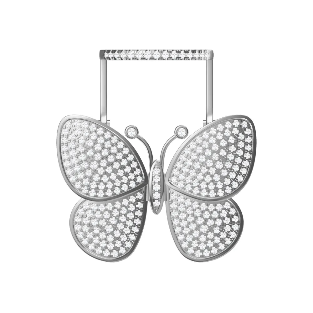 Silver butterfly ring