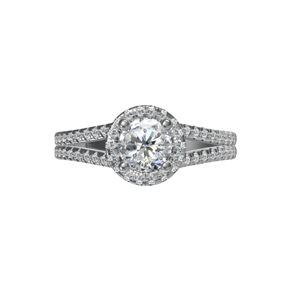 Silver double string roundel ring