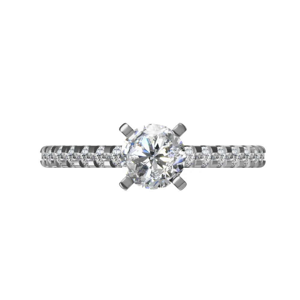 Solitaire silver ring-sign of love