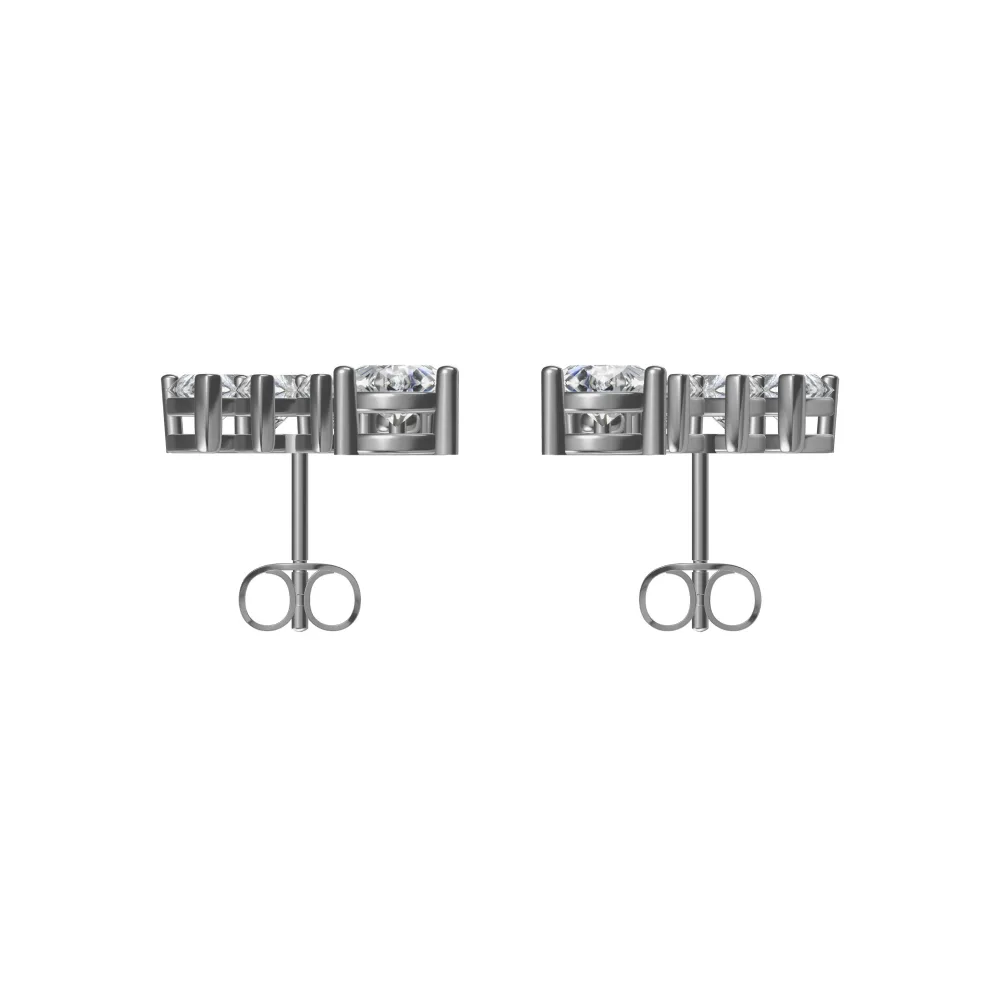 Silver diamond earrings