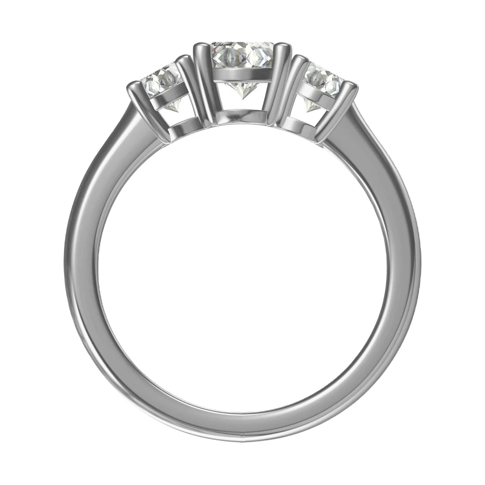 Trio silver diamond ring