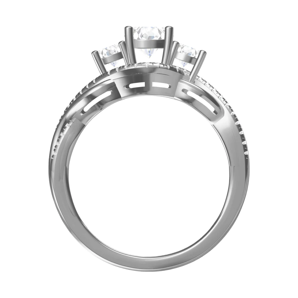 Trio with twist silver ring