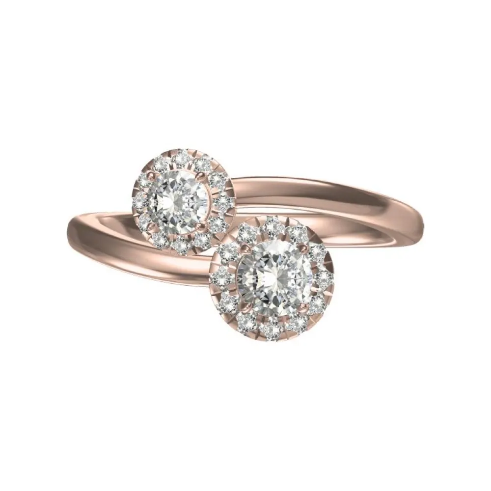 Yin-yang diamond  ring