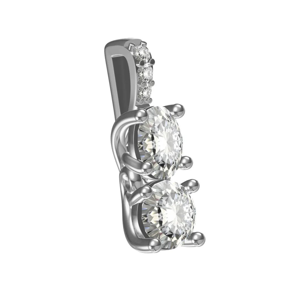 Dual beauty of oval & round silver pendant